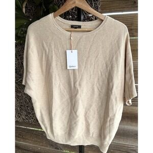 New QUINCE Dolman Sweater organic cotton/cashmere blend beige medium